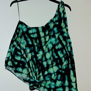 COPY - Zara (NWT) Knotted One shoulder, Front knit Green Top - Sz X Large